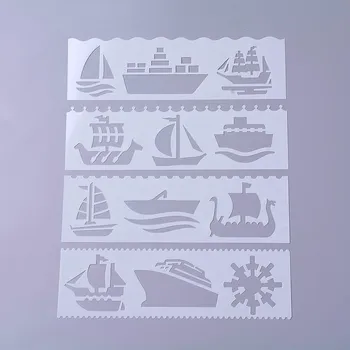 Plastová šablona, 18,6x5,6 cm, LODĚ 1, 4ks/bal.