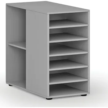 Policová skříň Přístavná policová skříňka k pracovnímu stolu PRIMO GRAY, levá, šedá