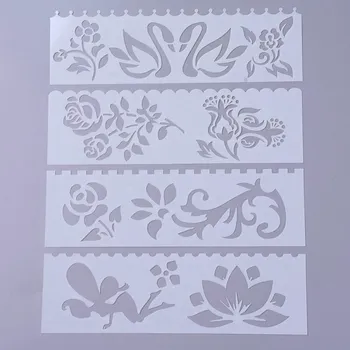 Plastová šablona, 18,6x5,6 cm, KVÍTÍ 1, 4ks/bal.