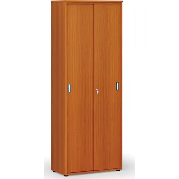 Kancelářská sestava Kancelářská skříň se zasouvacími dveřmi PRIMO WOOD, 800 x 420 x 2128 mm, třešeň