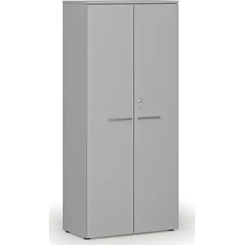 Kancelářská sestava Kancelářská skříň s dveřmi PRIMO GRAY, 800 x 420 x 1781 mm, šedá
