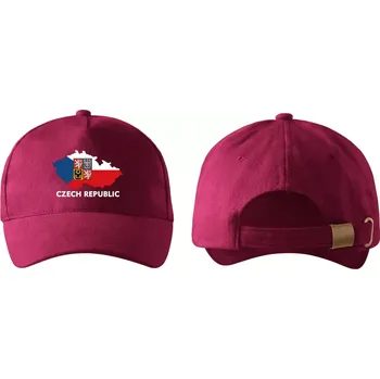 Kšiltovka kšiltovka s vlajkou Česká republika vínová (pánská kšiltovka vlajka a znakem České republiky)