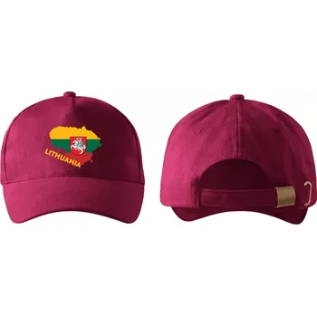 Kšiltovka kšiltovka s vlajkou LITVA vínová (pánská kšiltovka vlajka a znakem LITHUANIA)