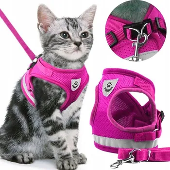 Vodítko pro psa BEZTLAKOVÉ VYCHÁZKOVÉ POPRUHY S NASTAVITELNOU ODRAZKOU PRO KOČKY + VODÍTKO VELIKOST L