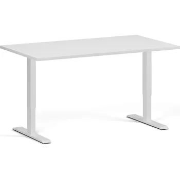 Počítačový stůl Výškově nastavitelný stůl, 140x80 cm, 1 motor, bílá podnož, bílá