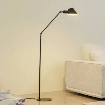 Lampička Stojací lampa Lindby Corali, černá, kov, výška 176,5 cm 1 x 15 W LED - Doprava zdarma