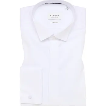 Pánská košile Společenská fraková košile na manžetové knoflíčky Eterna Modern Fit Twill neprůhledná bílá velikost: 45, délka rukávu: dlouhý rukáv
