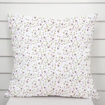 Povlak na dekorativní polštářek Bavlněný povlak na polštář Sandra SA-004 Fialové růžičky 35 x 45 cm