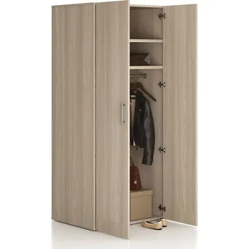 Šatní skříň Kancelářská šatní skříň vysoká SOLID, šatní tyč, 2 police, 800 x 600 x 1830 mm, dub přírodní