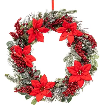 Vánoční dekorace Atmosphera Vánoční věnec s Betlémskou hvězdou 50 cm