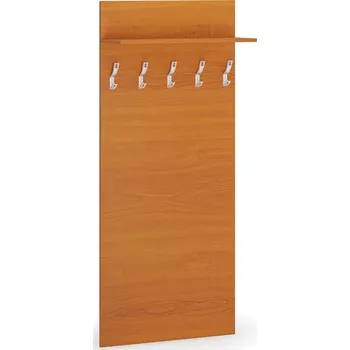 Věšák Věšáková stěna HORIZONT, 5 háčků, police, léta vodorovně, třešeň