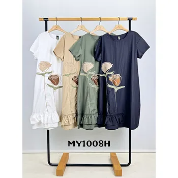 Dámské šaty Šatovka s volánem MY-1008H barva: bílá