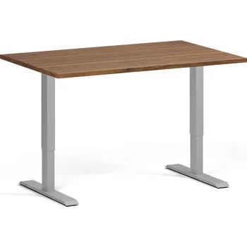 Počítačový stůl Výškově nastavitelný stůl, 120x80 cm, 2 motory, šedá podnož, ořech
