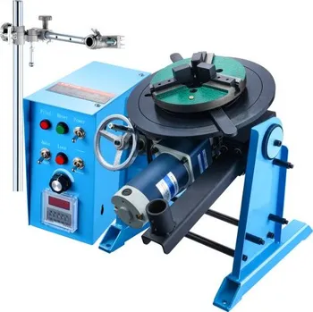 Příslušenství ke svářečce Rotační svařovací polohovač VEVOR 50 kg, otočný stůl pro svařování 0-90°, 0,5-6 ot./min., 120 W, s 12,4" 3čelisťovým sklíčidlem pro soustruh a stojanem pro svařovací hořák pro řezání, broušení, montáž a testování