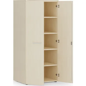 Policová skříň Kancelářská policová skříň PRIMO WOOD s dveřmi, 1781 x 800 x 600 mm, bříza