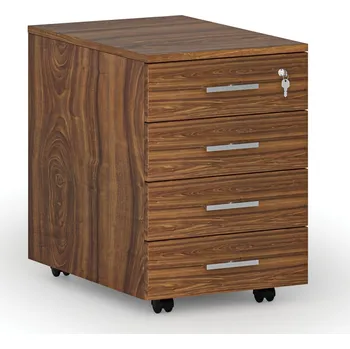 Kancelářská sestava Kancelářský mobilní kontejner SOLID, 4 zásuvky, ořech