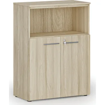 Kancelářská sestava Kombinovaná kancelářská skříň PRIMO WOOD, 800 x 420 x 1087 mm, dub přírodní