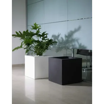 Květináč Mrazuvzdorný hranatý květináč 40x40x40cm - výběr barev Barva: Bílá