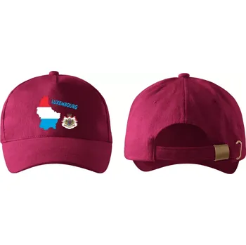 Kšiltovka kšiltovka s vlajkou LUCEMBURSKA vínová (pánská kšiltovka vlajka a znakem LUCEMBURSKO - LUXEMBOURG)