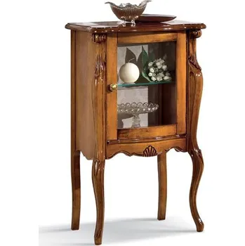 Knihovna Luxusní klasická nízká vitrína Rose 100cm jednodveřová na nožičkách Provedení: Noce, Ciliegio, Varianta provedení: Skleněná dvířka