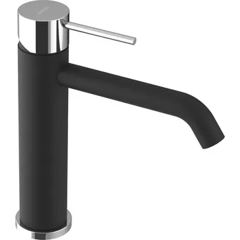 Vodovodní baterie Sapho Ultramix Stojánková umyvadlová baterie střední bez výpusti, černá mat/chrom, UT004BC