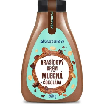 Přisada na vaření a pečení Allnature Arašídový krém s mléčnou čokoládou 260g