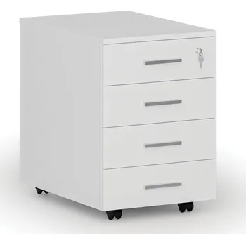 Kancelářská sestava Kancelářský mobilní kontejner SOLID, 4 zásuvky, bílá