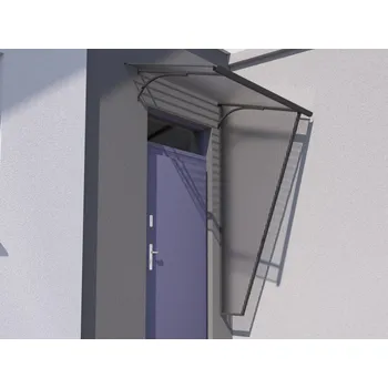 Stříška nad vchodové dveře Boční stěna k vchodové stříšce T-160 pravá antracit / čirá