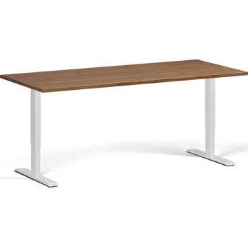 Počítačový stůl Výškově nastavitelný stůl, 180x80 cm, 1 motor, bílá podnož, ořech