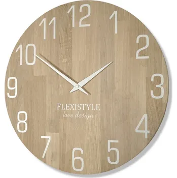 Hodiny Flexistyle z228 - nástěnné hodiny z přírodního dubu s průměrem 50 cm (2)