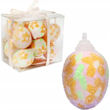 Velikonoční dekorace Glazovaná vajíčka závěsky sada 12 kusů modrá Velikonoce