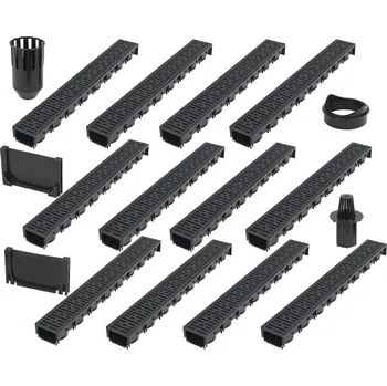 vidaXL Odtokové kanály 12 ks plast 12 m [142881]