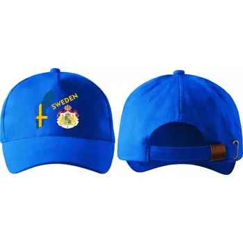 Kšiltovka kšiltovka s vlajkou ŠVÉDSKA modrá (pánská kšiltovka vlajka a znakem ŠVÉDSKO , SWEDEN)