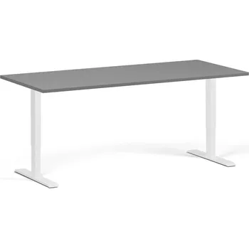 Počítačový stůl Výškově nastavitelný stůl, 180x80 cm, 1 motor, bílá podnož, grafit