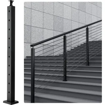 Zábradlí VEVOR Sloupek kabelového zábradlí 36x2x2in 30° Sloupek schodišťového zábradlí s úhlem 30° Černý 1ks