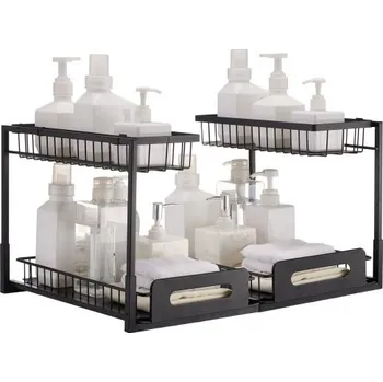 Úložný box VEVOR 2patrový výsuvný organizér na skříňky 27.4 cm x 36.2 cm 2 