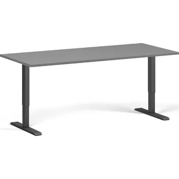 Počítačový stůl Výškově nastavitelný stůl, 180x80 cm, 2 motory, černá podnož, grafit