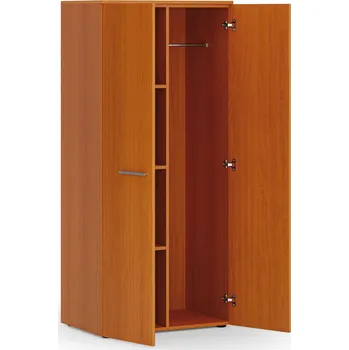 Šatní skříň Kancelářská šatní skříň PRIMO WOOD, 3 police, šatní tyč, 800 x 500 x 1781 mm, třešeň