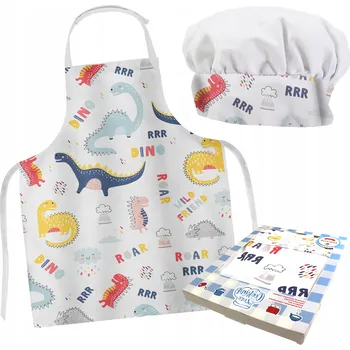 Kuchyňská zástěra DĚTSKÁ KUCHYŇSKÁ ZÁSTĚRA OCHRANNÁ ZÁSTĚRA NA MALOVÁNÍ + ČEPIČKA