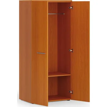 Šatní skříň Kancelářská šatní skříň PRIMO WOOD, 1 police, šatní tyč, 800 x 500 x 1781 mm, třešeň