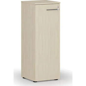 Kancelářská sestava Nízká kancelářská skříň s dveřmi PRIMO WOOD, 400 x 420 x 1087 mm, bříza