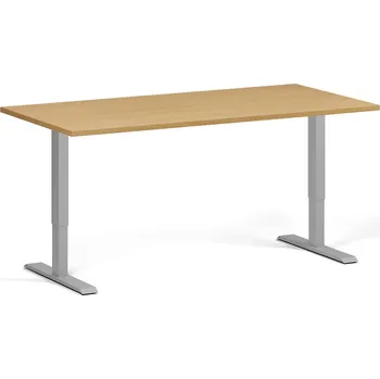 Počítačový stůl Výškově nastavitelný stůl, 160x80 cm, 1 motor, šedá podnož, buk