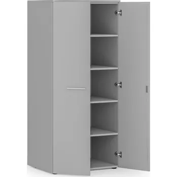 Policová skříň Kancelářská policová skříň PRIMO GRAY s dveřmi, 1781 x 800 x 600 mm, šedá