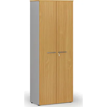 Kancelářská sestava Kancelářská skříň s dveřmi PRIMO GRAY, 800 x 420 x 2128 mm, šedá/buk