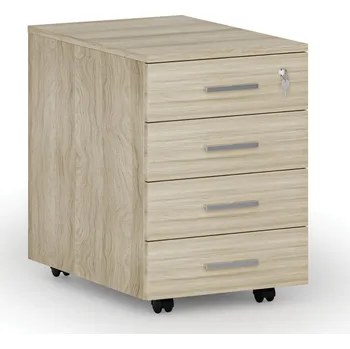 Kancelářská sestava Kancelářský mobilní kontejner PRIMO WOOD, 4 zásuvky, dub přírodní