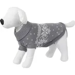 Svetr s norskými vzory pro psy Lillehammer, bílo/šedý varianta XXS, délka 25 cm