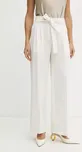 Kalhoty BOSS dámské, bílá barva, jednoduché, high waist 50479405, vel. 38