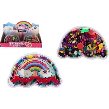 Dětské navlékací korálky Korálky barevné plast v blistru 20x13cm