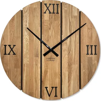 Hodiny Flexistyle z246 - extra velké 80 cm nástěnné hodiny z přírodního dubu (2)