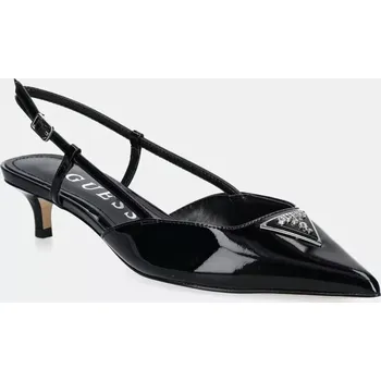 Dámské lodičky Kožené lodičky Guess JESSON černá barva, FLPJES PAT05 FLPJES.PAT05.BLACK 99X, EUR 37